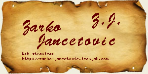 Žarko Jančetović vizit kartica